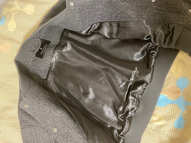 xs Beden Stradivarius gri bomber ceket