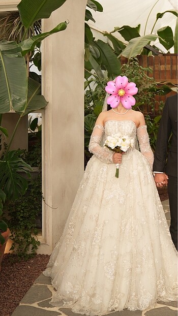 Özel Dikim Rönesans Tarzı Fransız Dantelli Gelinlik - Görsel 5