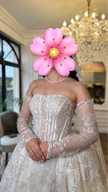 Özel Dikim Rönesans Tarzı Fransız Dantelli Gelinlik - Görsel 7