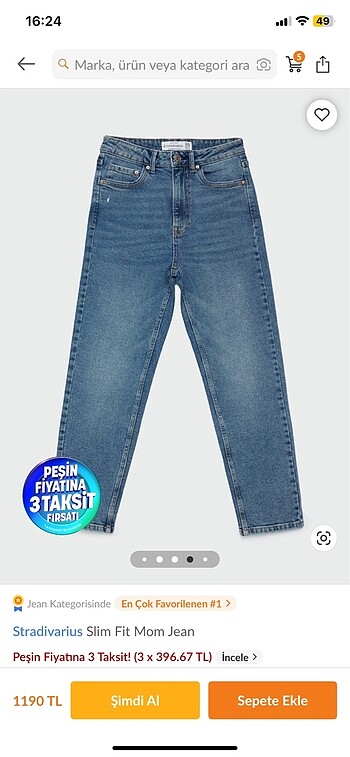 36 Beden Stradivarius Jean
