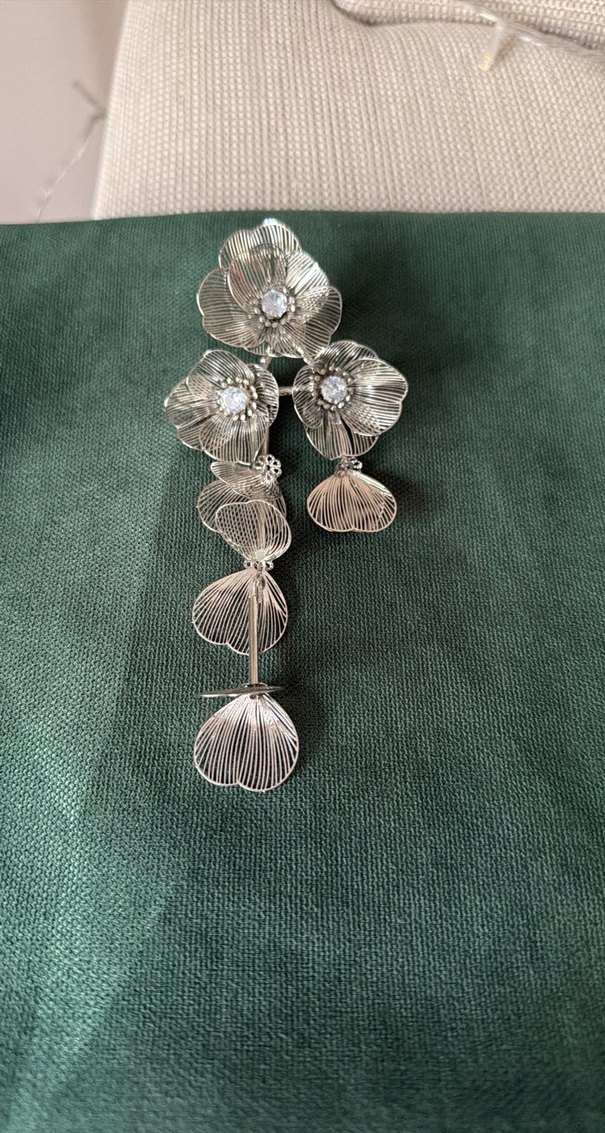 Uzun Çiçekli Küpe - Görsel 2