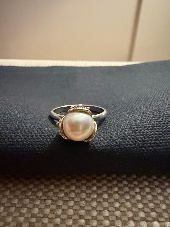 İnci gümüş yüzük - Görsel 5