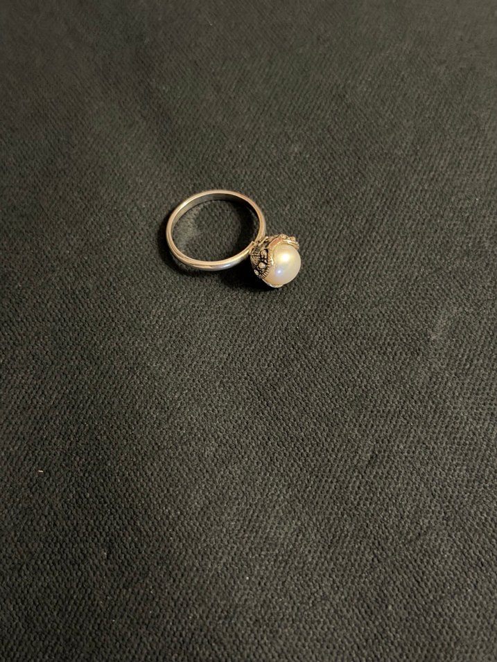 İnci gümüş yüzük - Görsel 2
