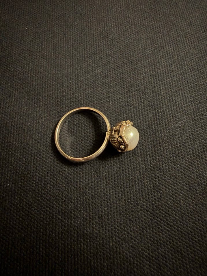 İnci gümüş yüzük - Görsel 3