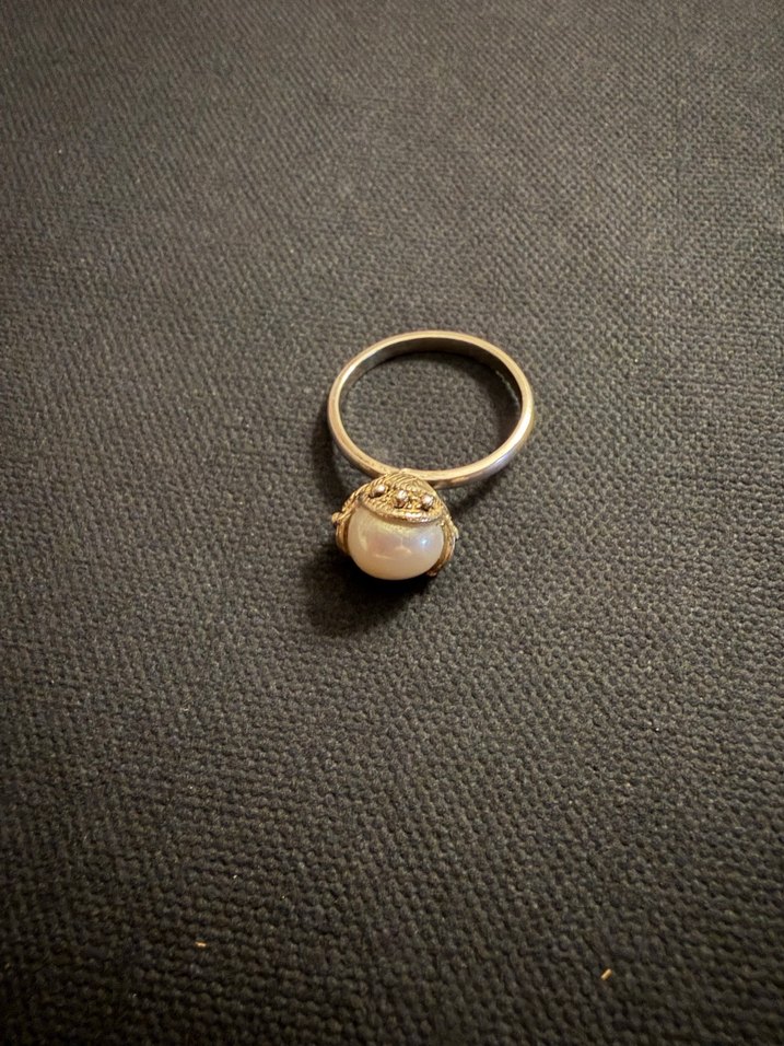 İnci gümüş yüzük - Görsel 4