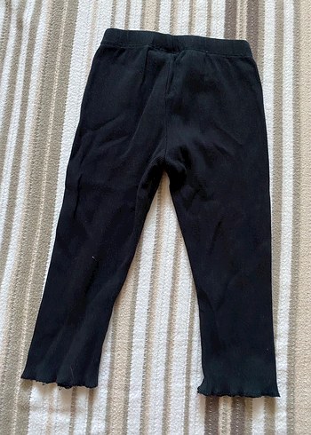 Kız Çocuk Siyah Keten Tayt - Görsel 3