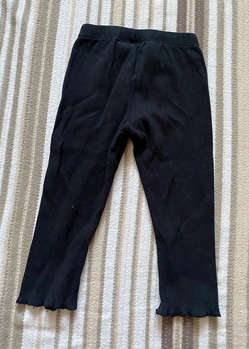 Kız Çocuk Siyah Keten Tayt - Görsel 2