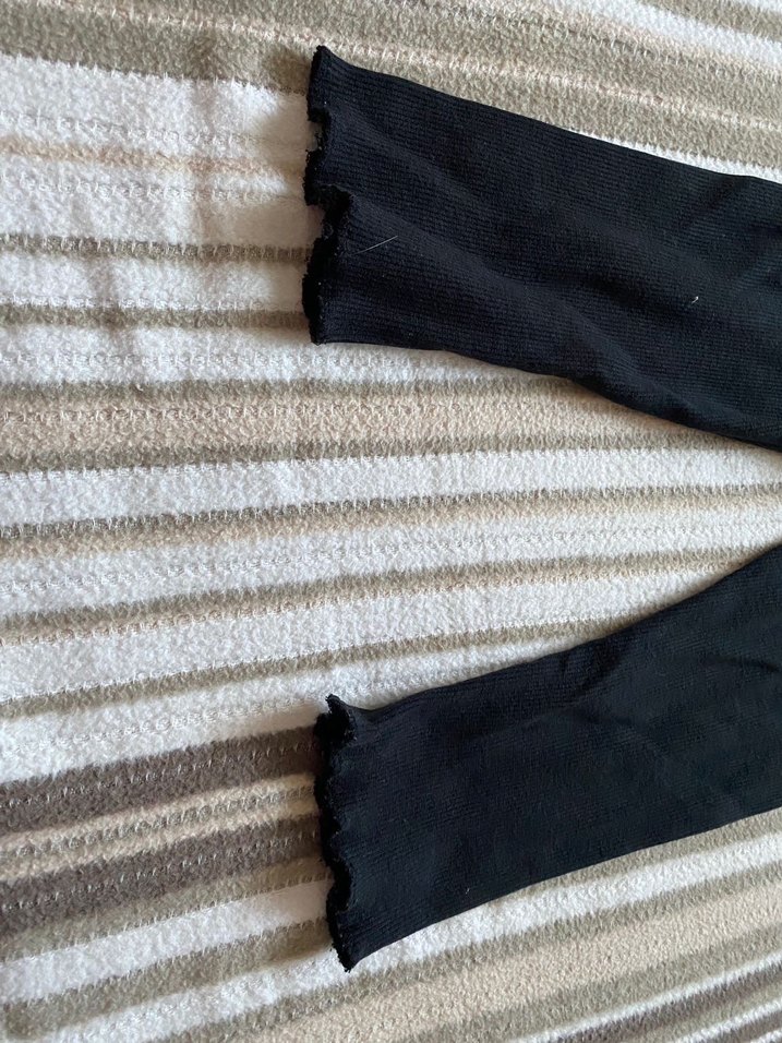 Kız Çocuk Siyah Keten Tayt - Görsel 4