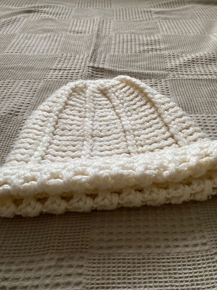 Kadın Bohem Örgü Beyaz Bere - Görsel 3