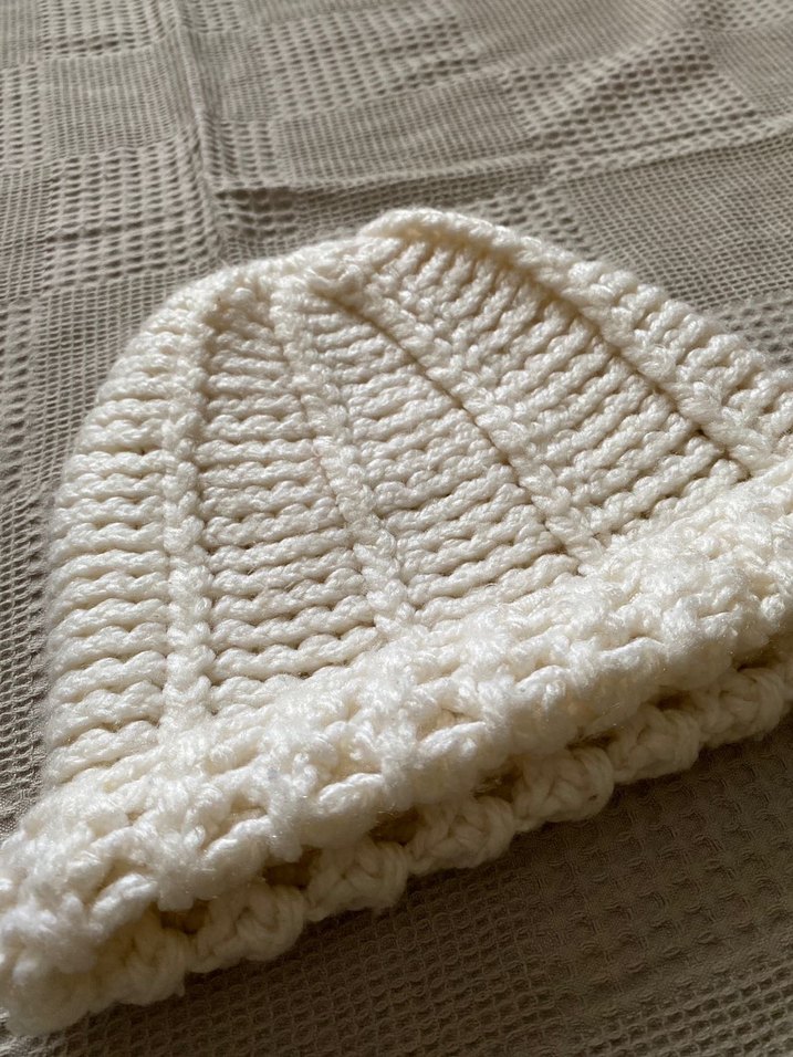 Kadın Bohem Örgü Beyaz Bere - Görsel 4