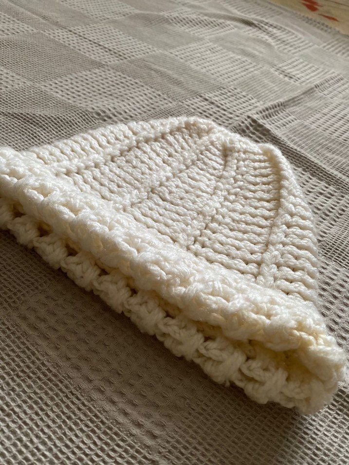 Kadın Bohem Örgü Beyaz Bere - Görsel 2