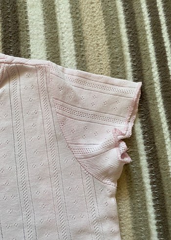 Koton Baby Pembe Örgü Desenli Tişört - Görsel 3