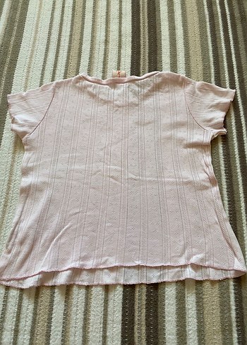 Koton Baby Pembe Örgü Desenli Tişört - Görsel 2