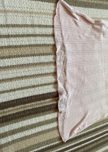 Koton Baby Pembe Örgü Desenli Tişört - Görsel 5