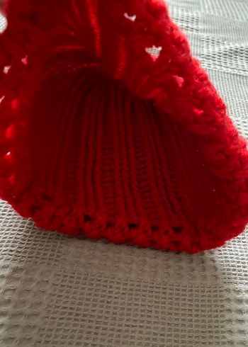 Kadın Kırmızı Örgü Bere - Görsel 4