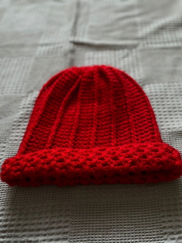 Kadın Kırmızı Örgü Bere - Görsel 2