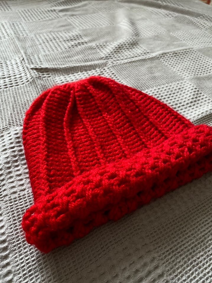 Kadın Kırmızı Örgü Bere - Görsel 5