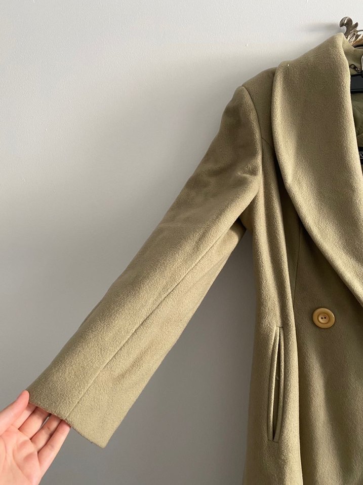 Yeşil renkli midi boy manto - Görsel 3