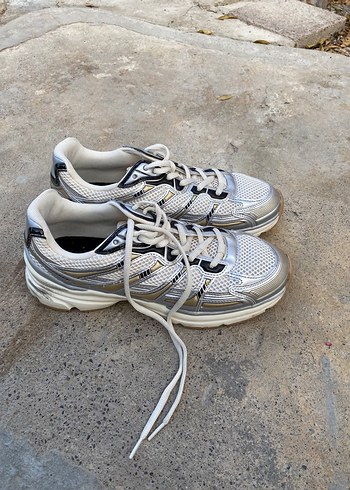 Beyaz Gri Spor Kadın Sneakers - Görsel 3