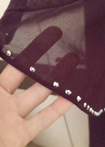 Abıye bordo renkte elbise - Görsel 5