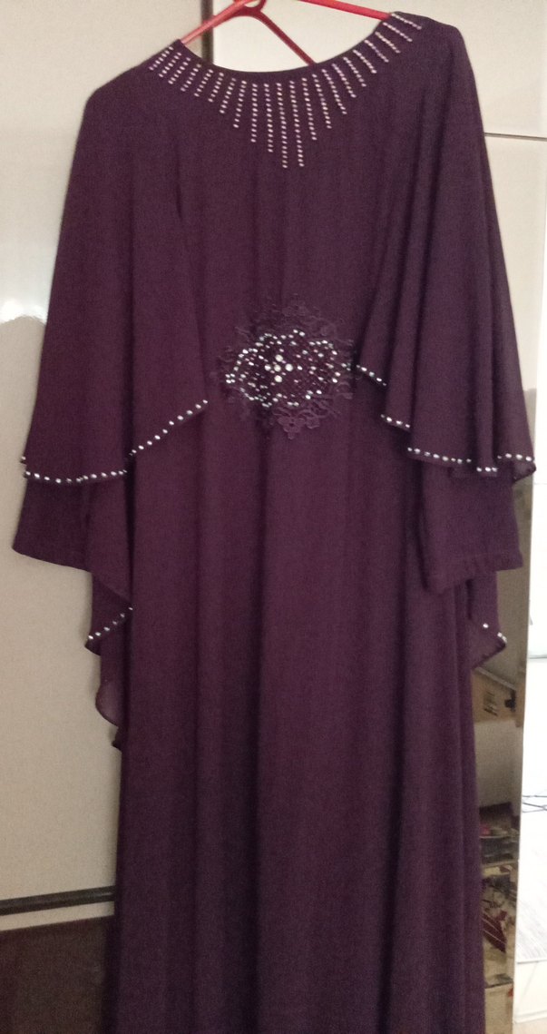 Abıye bordo renkte elbise - Görsel 2