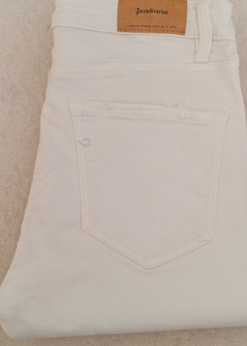 Stradivarius Beyaz Kadın Pamuk Pantolon