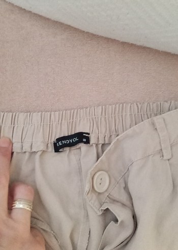 Trendyol & Milla Bej Keten Kadın Kumaş Pantolon