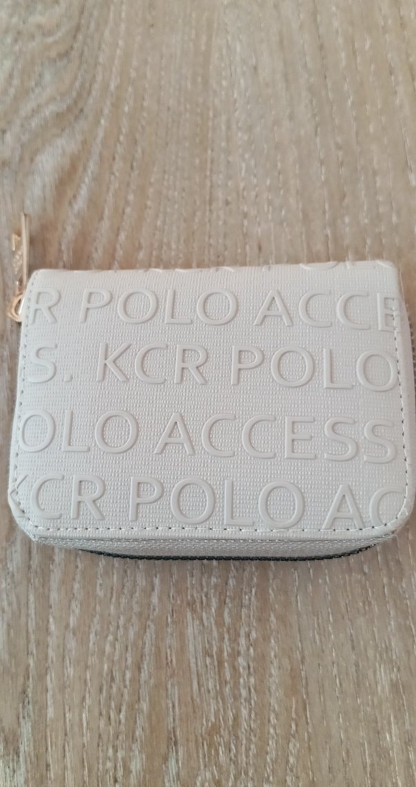 Nakışlı Bej Deri Fermuarlı Kadın Cüzdanı - Görsel 5