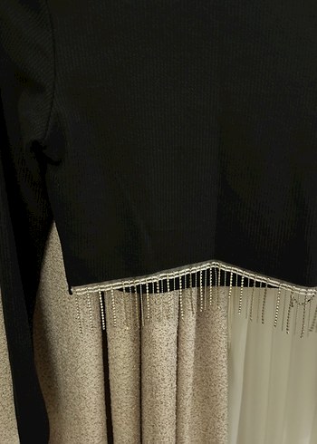 Kadın Siyah Mini Taş Detaylı Crop Top - Görsel 2