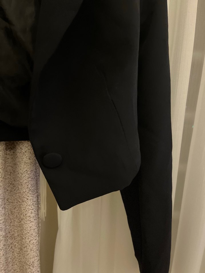 Düğmeli Siyah Kadın Blazer Ceket - Görsel 3