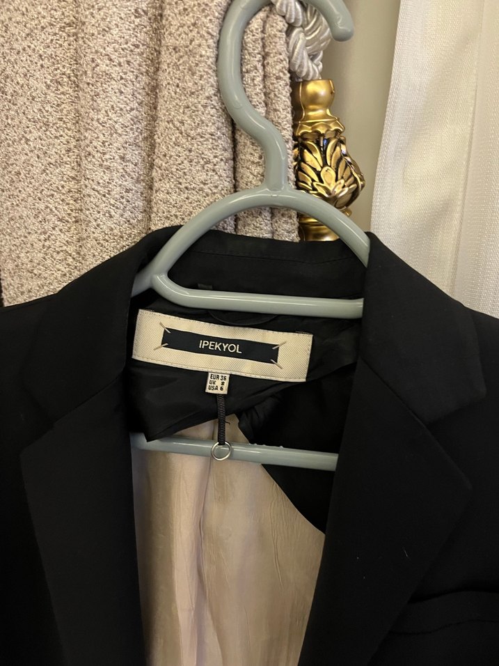 Siyah Düğmeli Kadın Blazer Ceket - Görsel 2