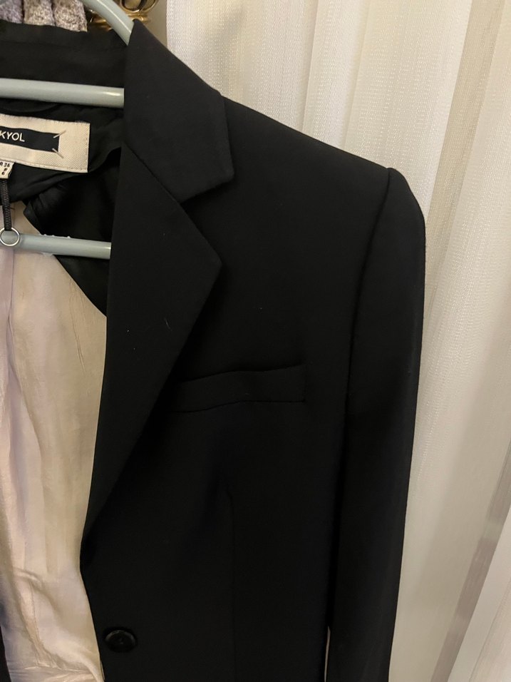 Siyah Düğmeli Kadın Blazer Ceket - Görsel 3