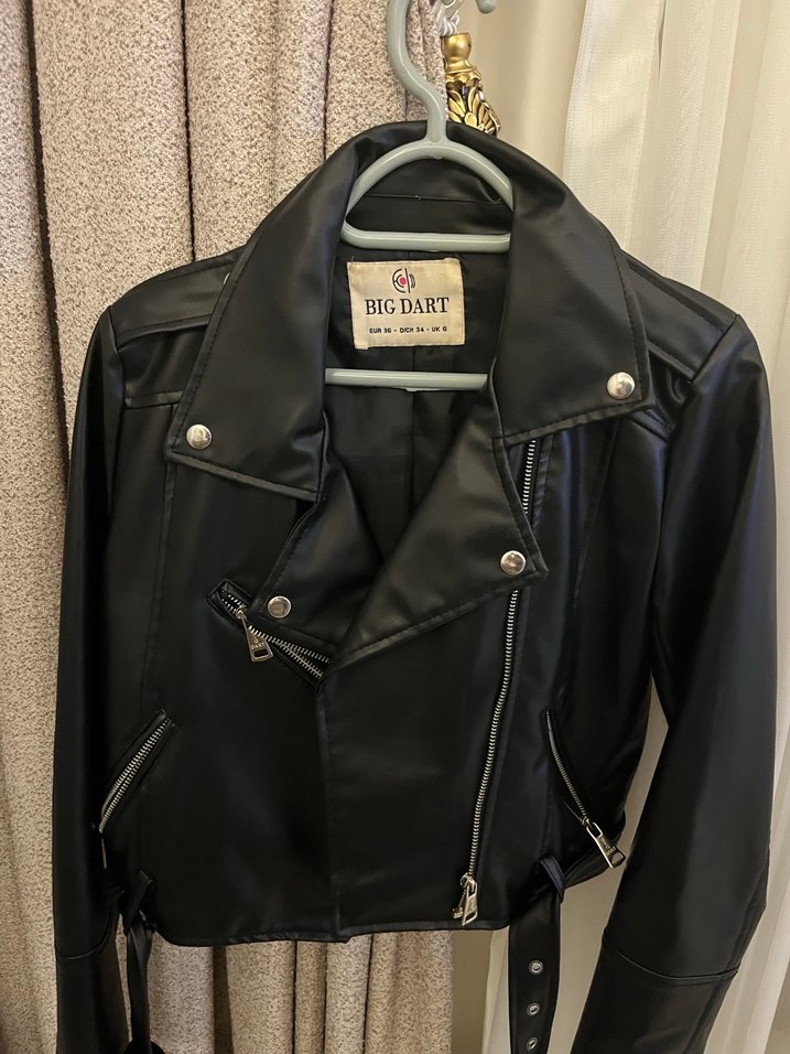 Siyah Deri Ceket - Görsel 2