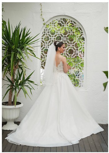 Modern Klasik Beyaz A Kesim Gelinlik - Görsel 2