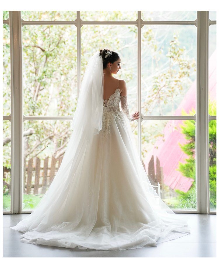 Modern Klasik Beyaz A Kesim Gelinlik - Görsel 3