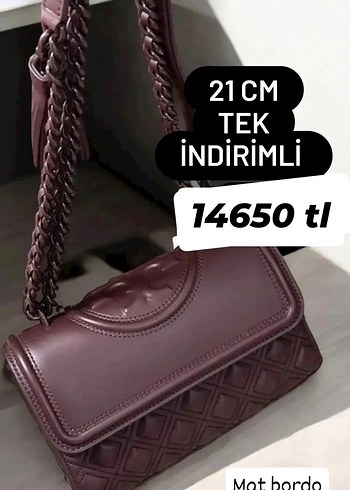 Zincir Detaylı Bordo Deri Kadın Çanta