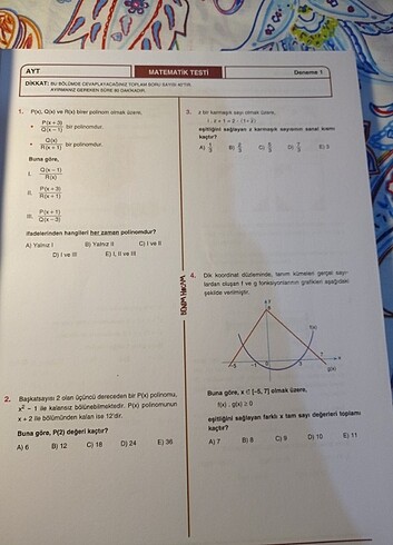  Beden Benim Hocam Yayınları ayt matematik branş denemesi 