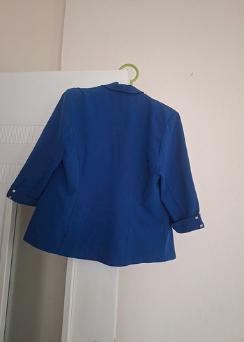 Drapeli Mavi Kadın Blazer Ceket - Görsel 2