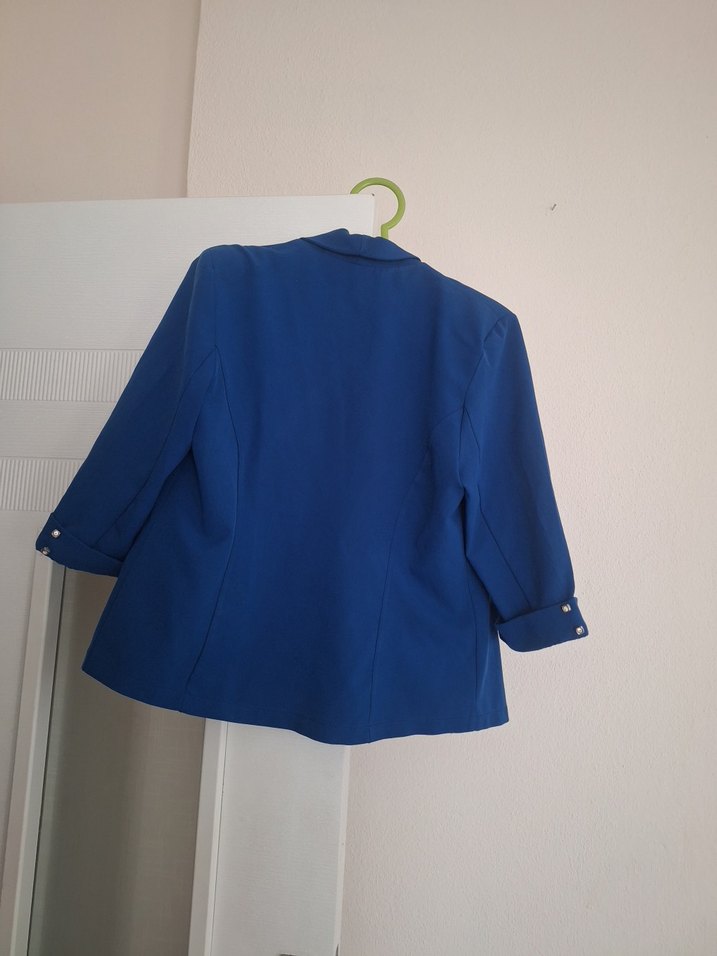 Drapeli Mavi Kadın Blazer Ceket - Görsel 2