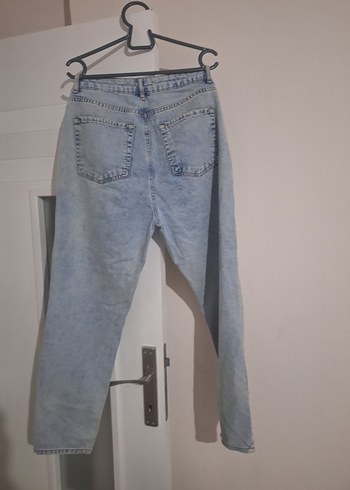 Düğmeli Rahat Kesim Midi Kot Pantolon - Görsel 2