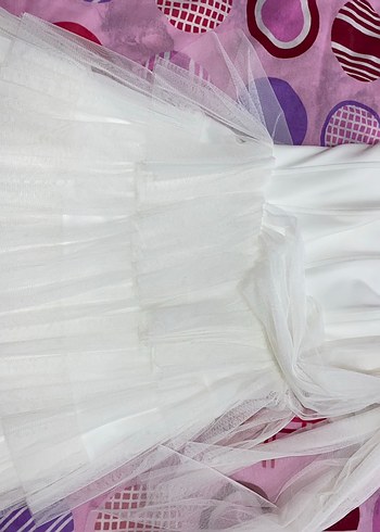 Beyaz straplez mini elbise - Görsel 2