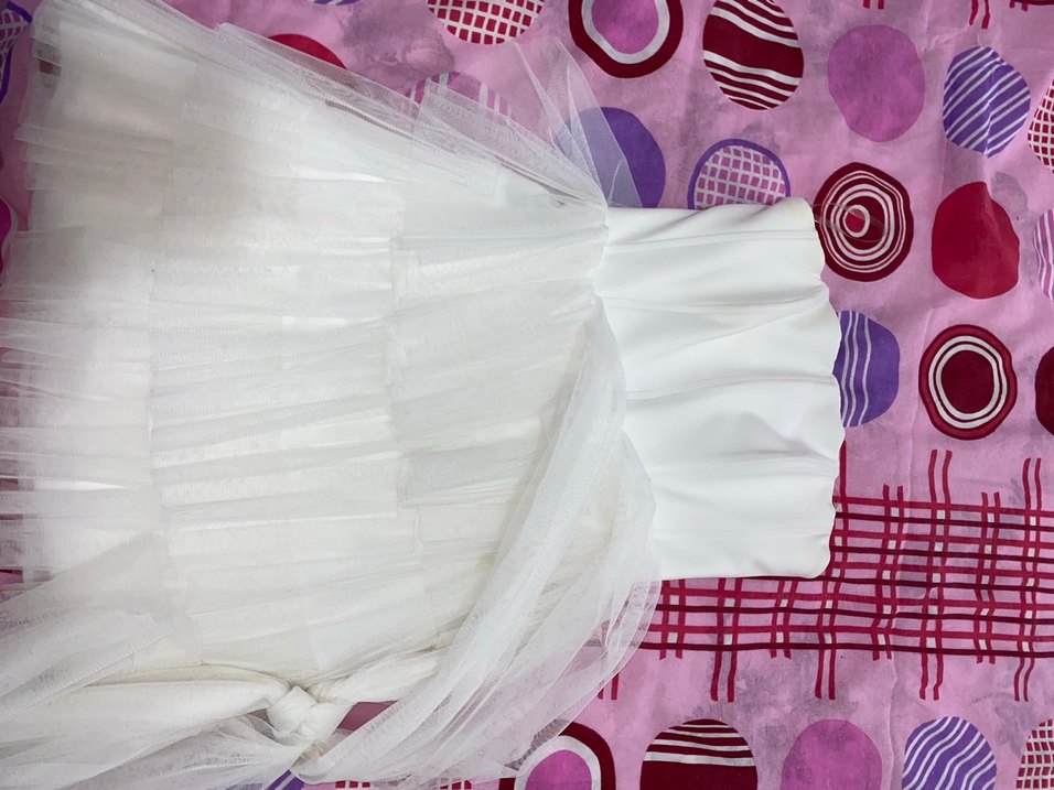 Beyaz straplez mini elbise - Görsel 3