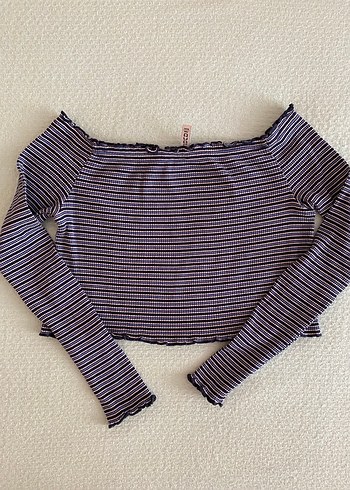 H&M Çizgili Crop