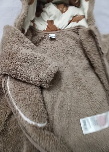 Kahverengi Peluş Erkek Bebek Tulumu - Görsel 4