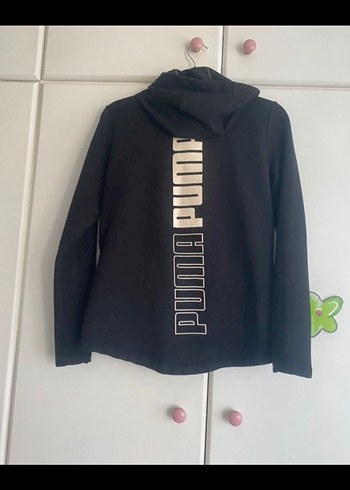 Kız Çocuk Siyah Kapüşonlu Puma Ceket