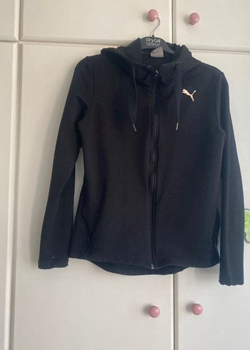m Beden Kız Çocuk Siyah Kapüşonlu Puma Ceket