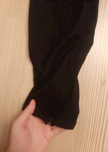 Siyah Skinny Pantolon  Paça Fermuarlı Yırtık Detaylı - Görsel 6