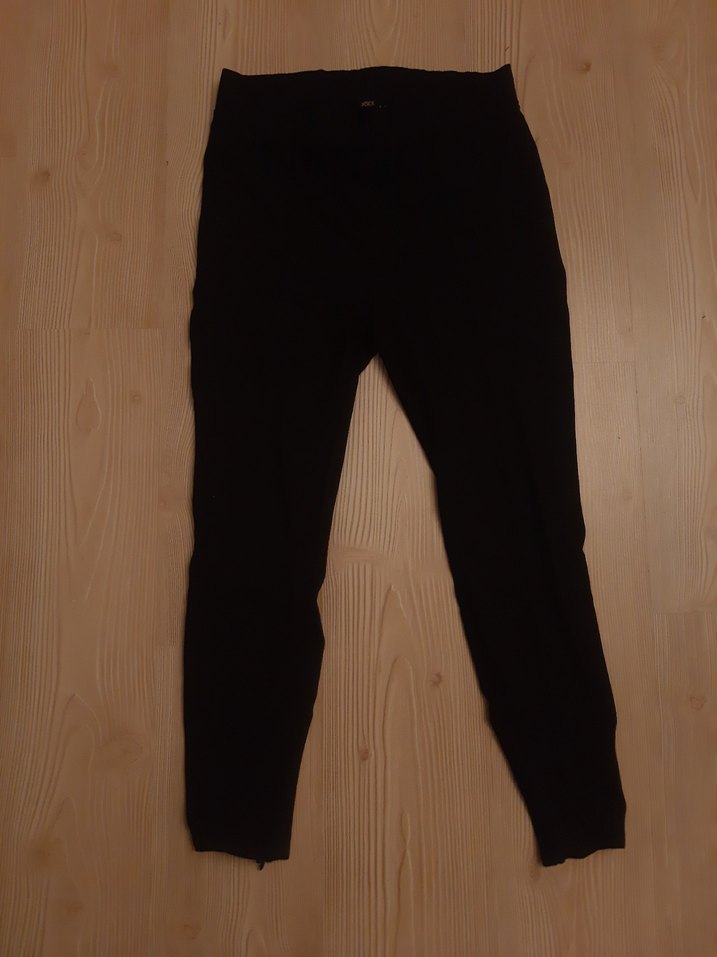 Siyah Skinny Pantolon  Paça Fermuarlı Yırtık Detaylı - Görsel 3