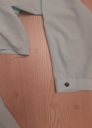 Uzun Kollu Mavi Düğmeli Kadın Elbise - Görsel 5