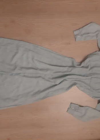 Uzun Gömlek Elbise  Tam Boy Düğmeli, Rahat Kalıp, Şık Model - Görsel 3